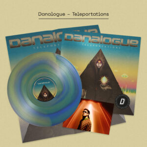 DANALOGUE: "Teleportations" DINKED blue/green vortex LP & signed postcard