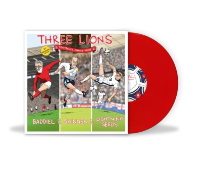 BADDIEL, SKINNER & THE LIGHTNING SEEDS: "Three Lions" limited 30th Anniversary red 7". Released 12th June 2026