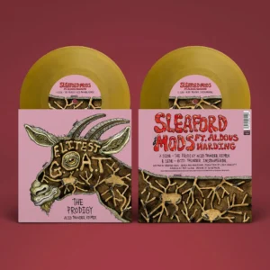 SLEAFORD MODS feat ALDOUS HARDING: "Elitest GOAT (Prodigy Mix)" limited gold 7". Released 26th June 2026